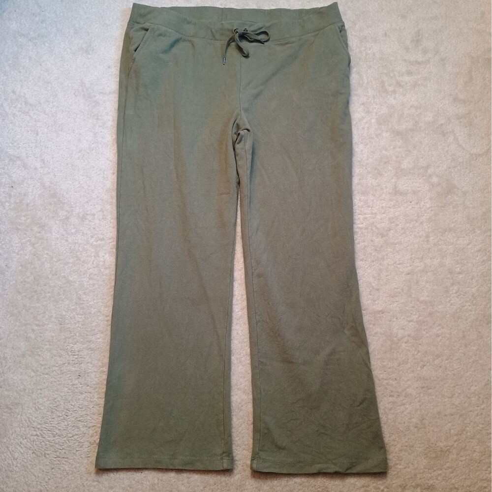 L.L.Bean Women's Lounge Pants Sz 1X Green Stretch Comfort Drawstring Waist